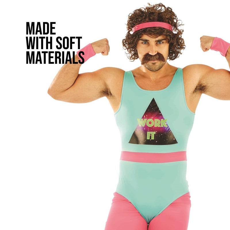 fun shack 80s Exercise Costumes For Men, 80s Workout Costumes, Retro Fitness Outfits For Men, Retro Gym Attire, X-Large - Image 4